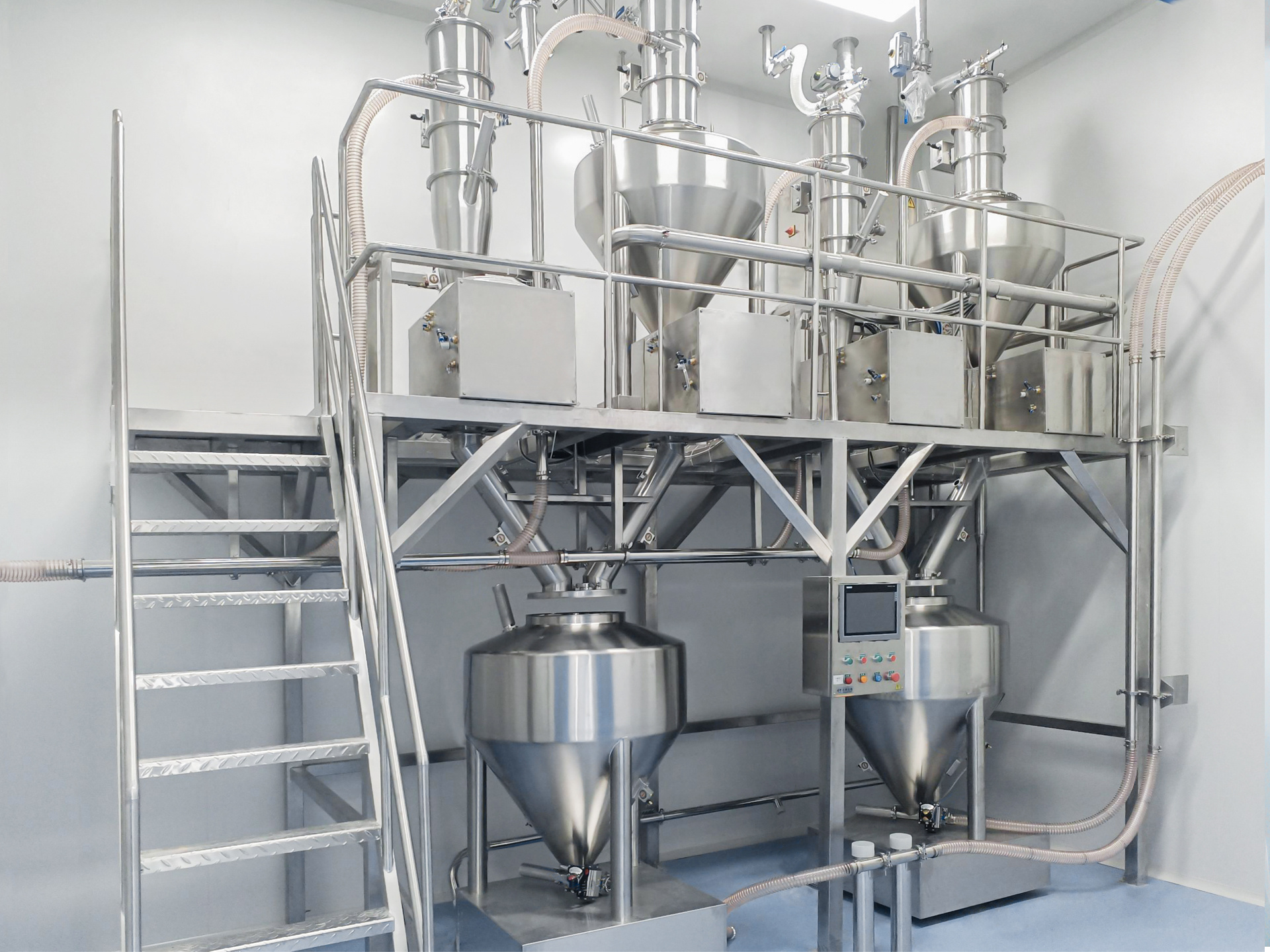 全密閉顆粒劑連續(xù)生產(chǎn)系統(tǒng)與真空上料機 北京長峰金鼎科技的粉體自動化解決方案